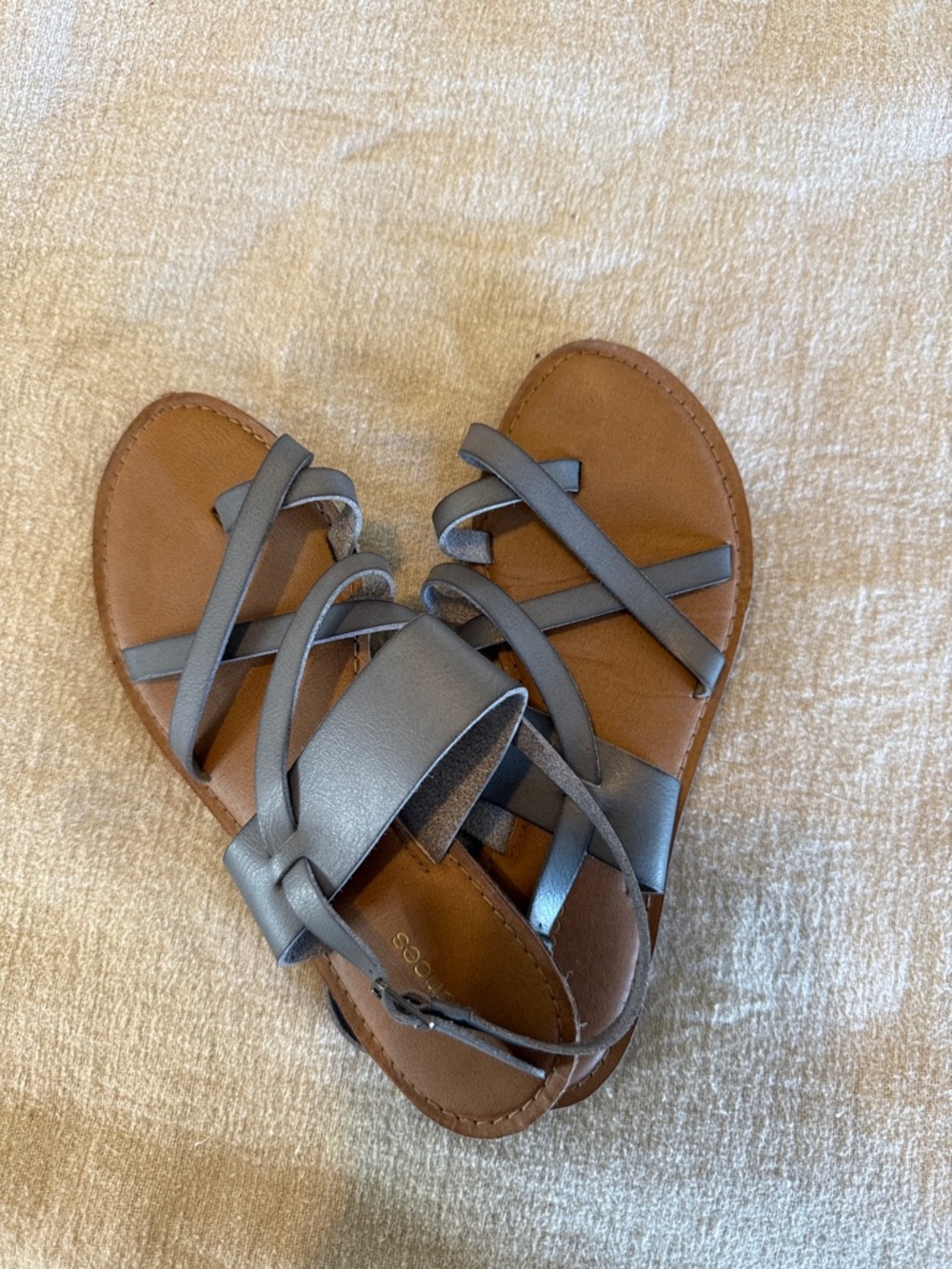 Maurices Strappy Leather Sandals - Silver and Brown